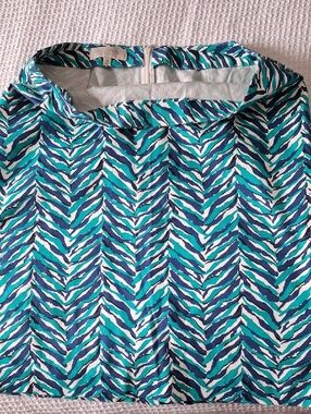 Talbots Navy and Teal Patterned Skirt